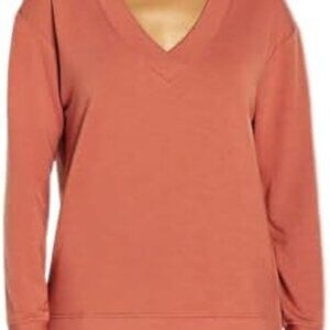 Orvis V-Neck Dropped Shoulders Sweatshirt Orange S